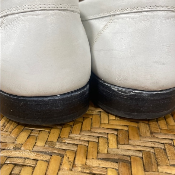BALLY white leather mens horsebit loafers 10.5 EE